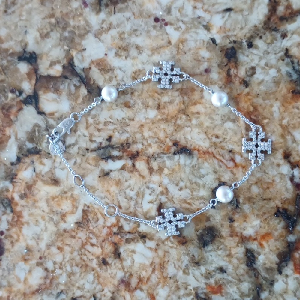 Tory Burch Silver/Pearl Bracelet